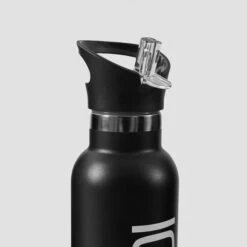 ICANIWILL Stainless Steel Water Bottle 600 Ml, Black/White -Gymstick Salgsbutik 11220 001 ICANIWILL Stainless Steel Water Bottle 600 ml Black White 03 0321