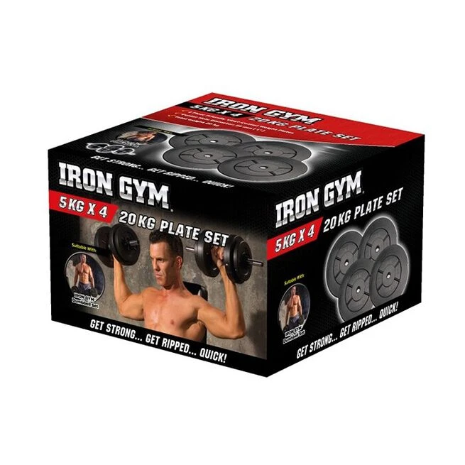 Iron Gym 20kg Plate Set, 5kg X 4 (Add Ons) 4 Iron Gym 20kg Plate Set, 5kg X 4 (Add Ons) - Billede 2
