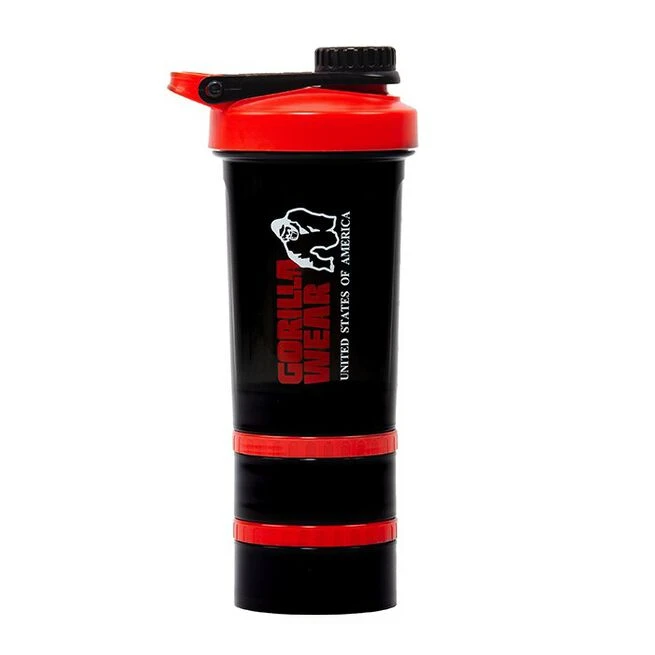 Gorilla Wear Shaker 2 Go 500 Ml + 130 Ml X 2, Black/Red 3 Gorilla Wear Shaker 2 Go 500 Ml + 130 Ml X 2, Black/Red