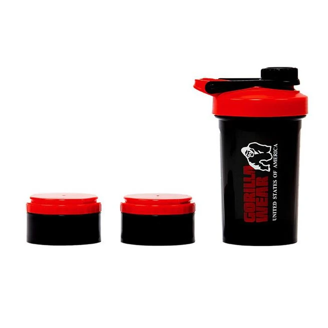 Gorilla Wear Shaker 2 Go 500 Ml + 130 Ml X 2, Black/Red 7 Gorilla Wear Shaker 2 Go 500 Ml + 130 Ml X 2, Black/Red - Billede 5