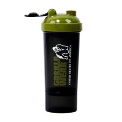 Gorilla Wear Shaker Compact 400 Ml + 100 Ml, Black/Army Green -Gymstick Salgsbutik 9916540900 shaker compact 500 ml black army green 2